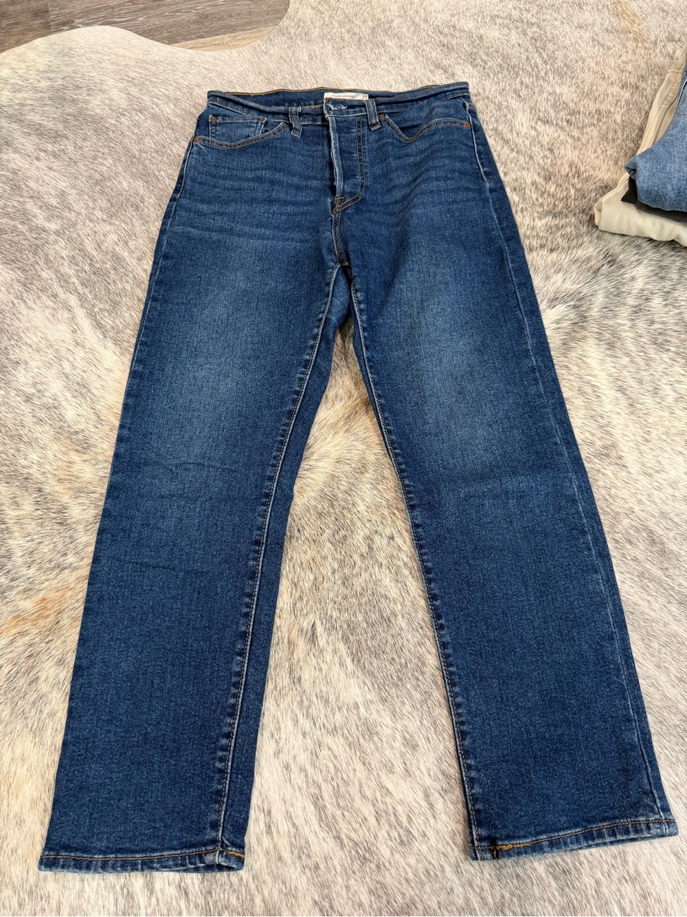 Levi's wedgie Straight-Leg Jeans in Dark Blue Wash